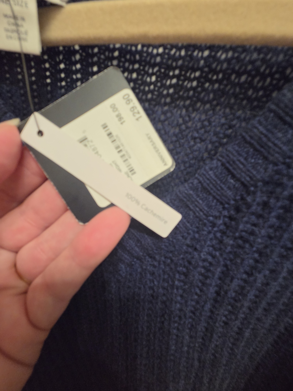 Halogen Cashmere V-Neck Cozy Knit Women's Sweater Ponch - Blue - Picture 9 of 9